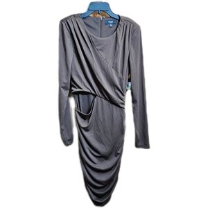 GUESS womens Brown Long Sleeve Ruched Cutout Dress Size 4 NWT New With Tags